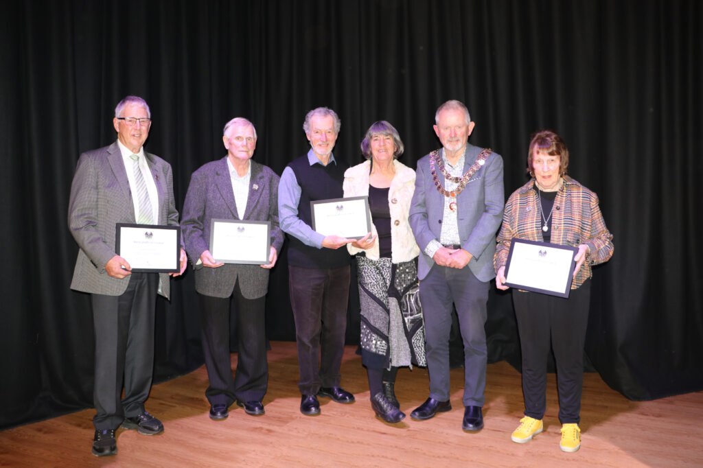 2024 Civic Honours Award recipients with Mayor Nobby Clark at the awards ceremony.